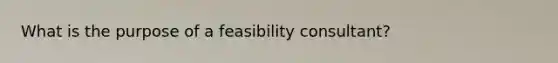 What is the purpose of a feasibility consultant?