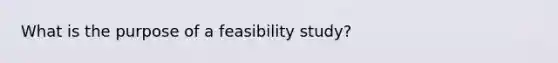 What is the purpose of a feasibility study?