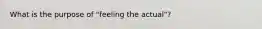 What is the purpose of "feeling the actual"?