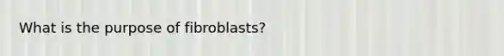 What is the purpose of fibroblasts?