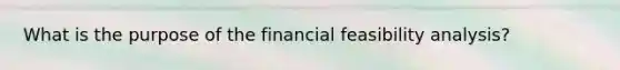 What is the purpose of the financial feasibility analysis?