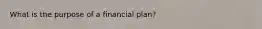 What is the purpose of a financial plan?