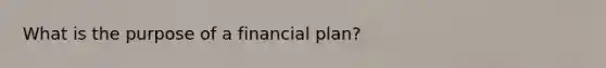 What is the purpose of a financial plan?