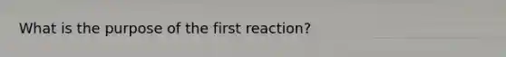 What is the purpose of the first reaction?