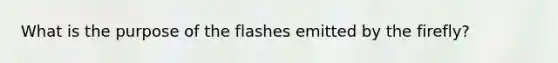 What is the purpose of the flashes emitted by the firefly?