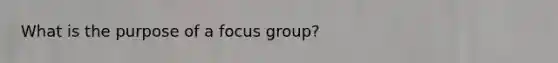 What is the purpose of a focus group?