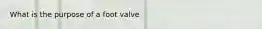 What is the purpose of a foot valve