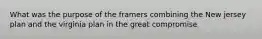 What was the purpose of the framers combining the New jersey plan and the virginia plan in the great compromise