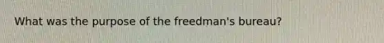 What was the purpose of the freedman's bureau?