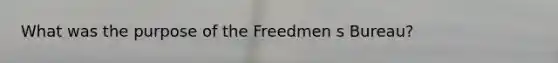 What was the purpose of the Freedmen s Bureau?