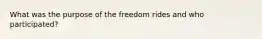 What was the purpose of the freedom rides and who participated?