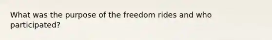 What was the purpose of the freedom rides and who participated?