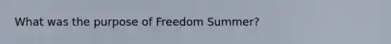 What was the purpose of Freedom Summer?