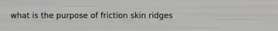 what is the purpose of friction skin ridges