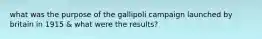 what was the purpose of the gallipoli campaign launched by britain in 1915 & what were the results?