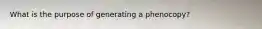 What is the purpose of generating a phenocopy?