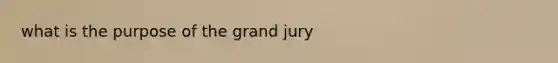 what is the purpose of the grand jury