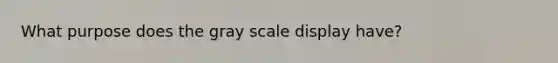 What purpose does the gray scale display have?