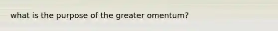 what is the purpose of the greater omentum?