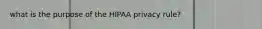 what is the purpose of the HIPAA privacy rule?