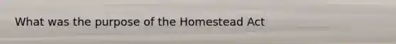 What was the purpose of the Homestead Act