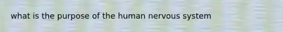 what is the purpose of the human nervous system