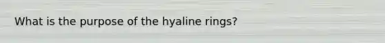 What is the purpose of the hyaline rings?