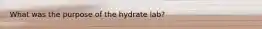 What was the purpose of the hydrate lab?