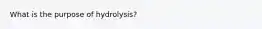 What is the purpose of hydrolysis?