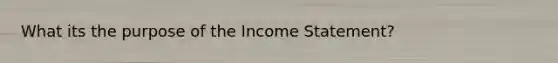 What its the purpose of the Income Statement?