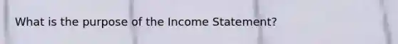 What is the purpose of the Income Statement?