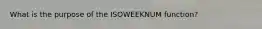 What is the purpose of the ISOWEEKNUM function?