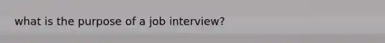 what is the purpose of a job interview?