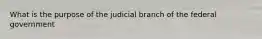 What is the purpose of the judicial branch of the federal government