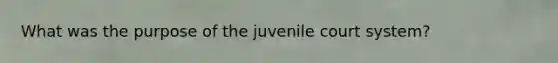 What was the purpose of the juvenile court system?