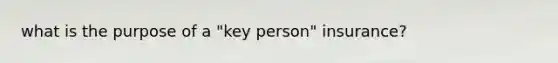 what is the purpose of a "key person" insurance?