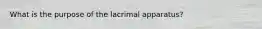 What is the purpose of the lacrimal apparatus?