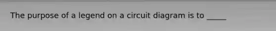 The purpose of a legend on a circuit diagram is to _____