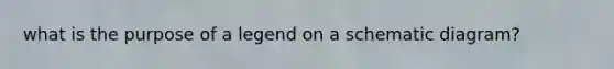 what is the purpose of a legend on a schematic diagram?