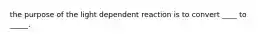 the purpose of the light dependent reaction is to convert ____ to _____.