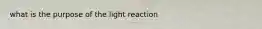 what is the purpose of the light reaction