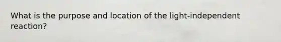 What is the purpose and location of the light-independent reaction?