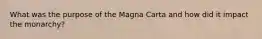 What was the purpose of the Magna Carta and how did it impact the monarchy?