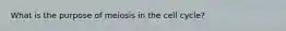 What is the purpose of meiosis in the cell cycle?