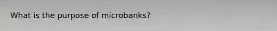 What is the purpose of microbanks?