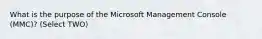 What is the purpose of the Microsoft Management Console (MMC)? (Select TWO)