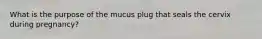 What is the purpose of the mucus plug that seals the cervix during pregnancy?