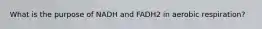 What is the purpose of NADH and FADH2 in aerobic respiration?