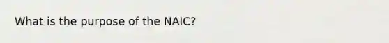 What is the purpose of the NAIC?