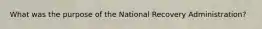 What was the purpose of the National Recovery Administration?